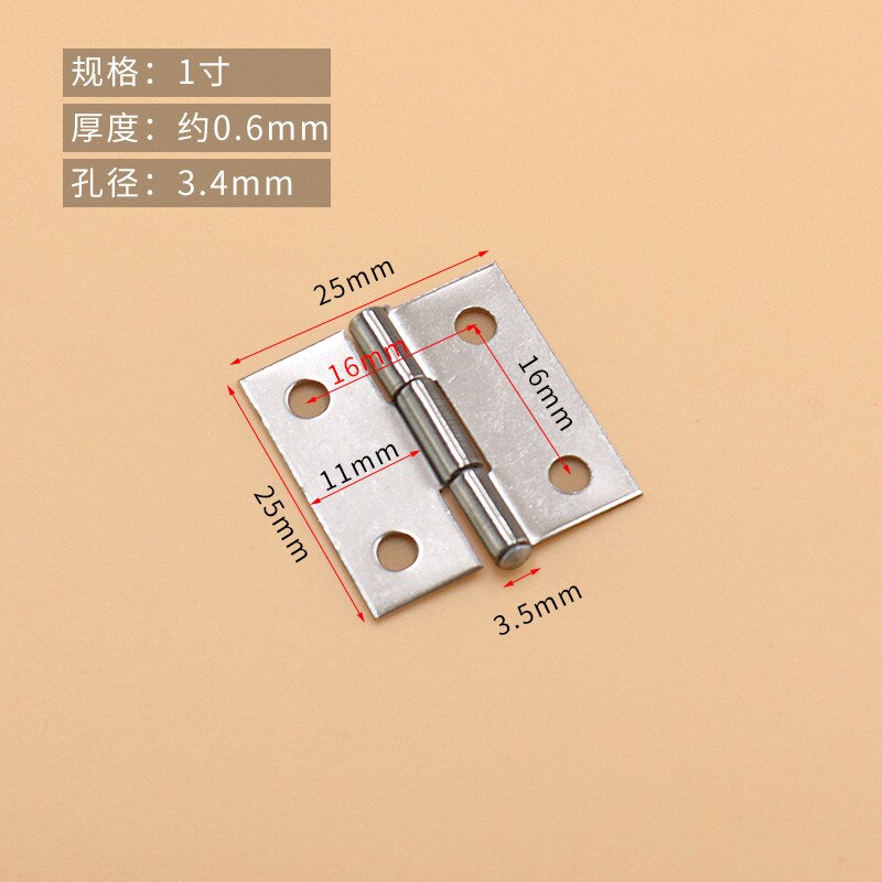 20 Pcs Small Cabinet Door Stainless Steel Flat Open Mini Mini Hinge 1 Inch 2 Inch 3 Inch Hinged Door and Window Hinge Hinge Box: 1 inch hinge