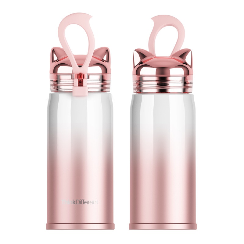 310Ml Thermos Kat Oor Vorm Thermos Flask304 Roestvrijstalen Thermoskan Thermosfles Thermosfles Staal Water Fles Thermocu