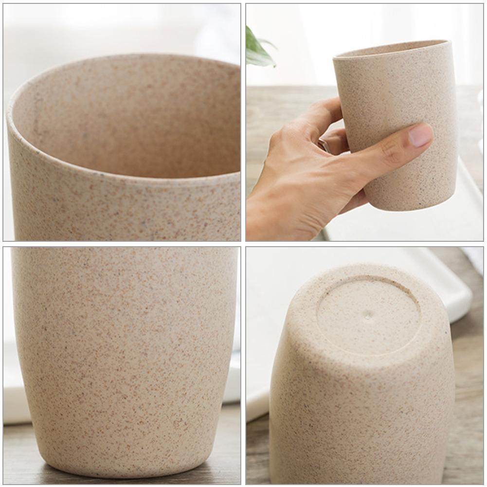 10.5 * 5.9cm Bathroom Toothbrush Water Cup Set Water Children's Bathroom Wheat Cup Portable Items Straw Household T C0W3
