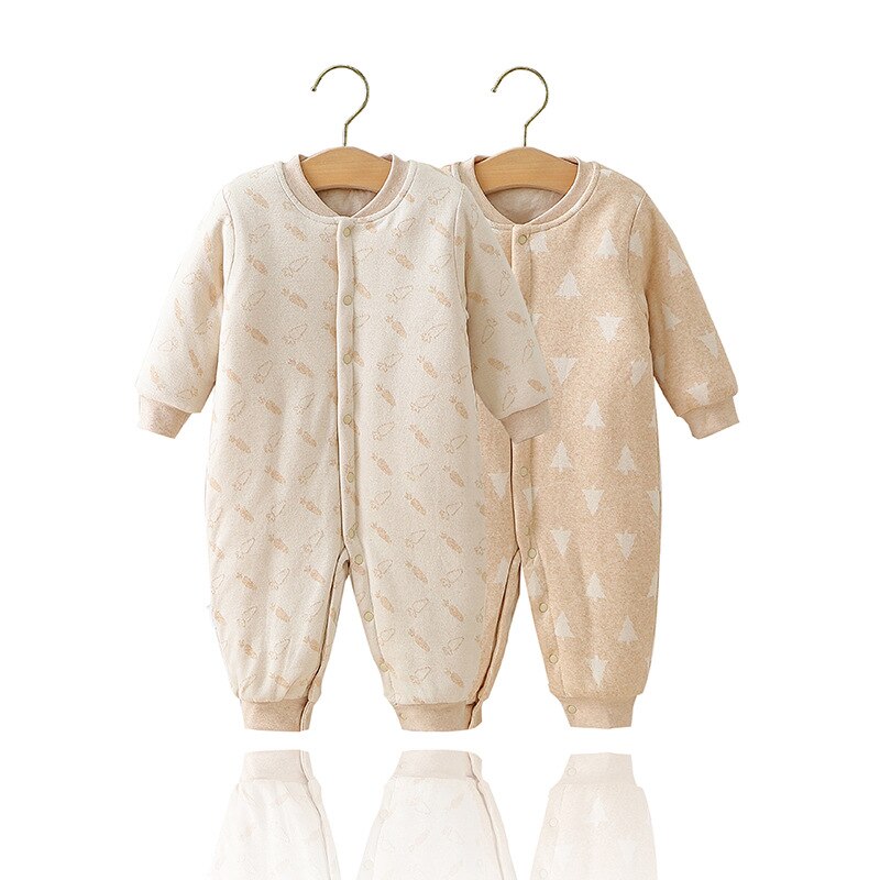 Herfst Winter Gekleurde Katoenen Verdikte Warm Baby Kleding Bodysuit