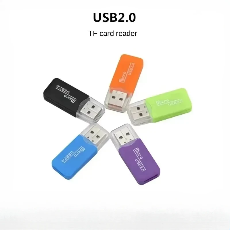 Portable mini USB 2.0 TF micro SD memory card reader, suitable for high-speed TF adapter for PC laptops, car speakers, TV boxes