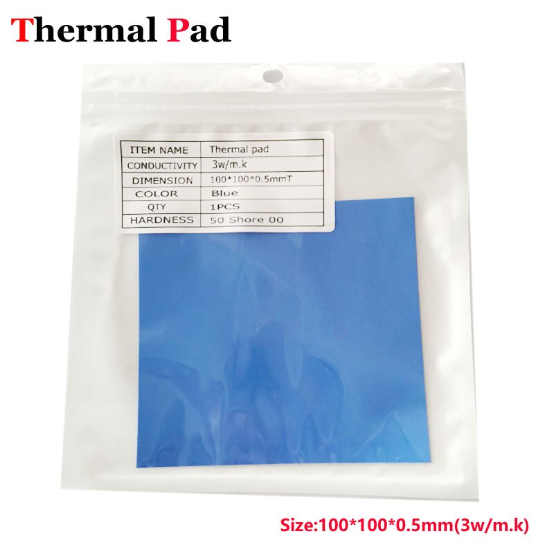 Almohadilla térmica de , 3 W/mK100X100mm, conductividad térmica, disipador térmico de CPU, almohadilla de silicona conductora de refrigeración, almohadillas térmicas