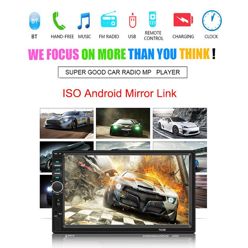7 inch 2 DIN Head Unit Car Stereo Bluetooth MP5 Player Touch Screen BT Radio FM USBAUX