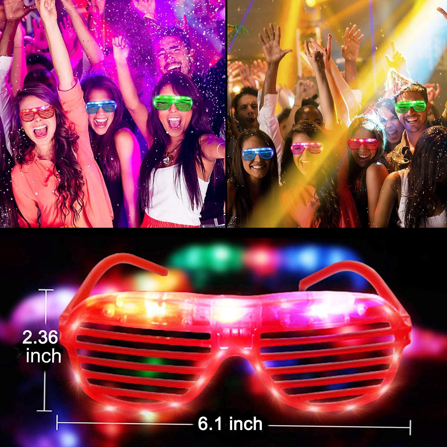 10Pack LED Glasses Party Glass Party Supplies Rave Neon Glasses Sunglasses Party Favors for Kids Adults Birthday Carnival Party