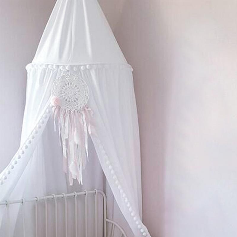 Red de algodón para cuna de bebé, mosquitero para cama de princesa, decoración para habitación de niñas, dosel para cama, mosquiteras para habitaciones de niños, 3 colores