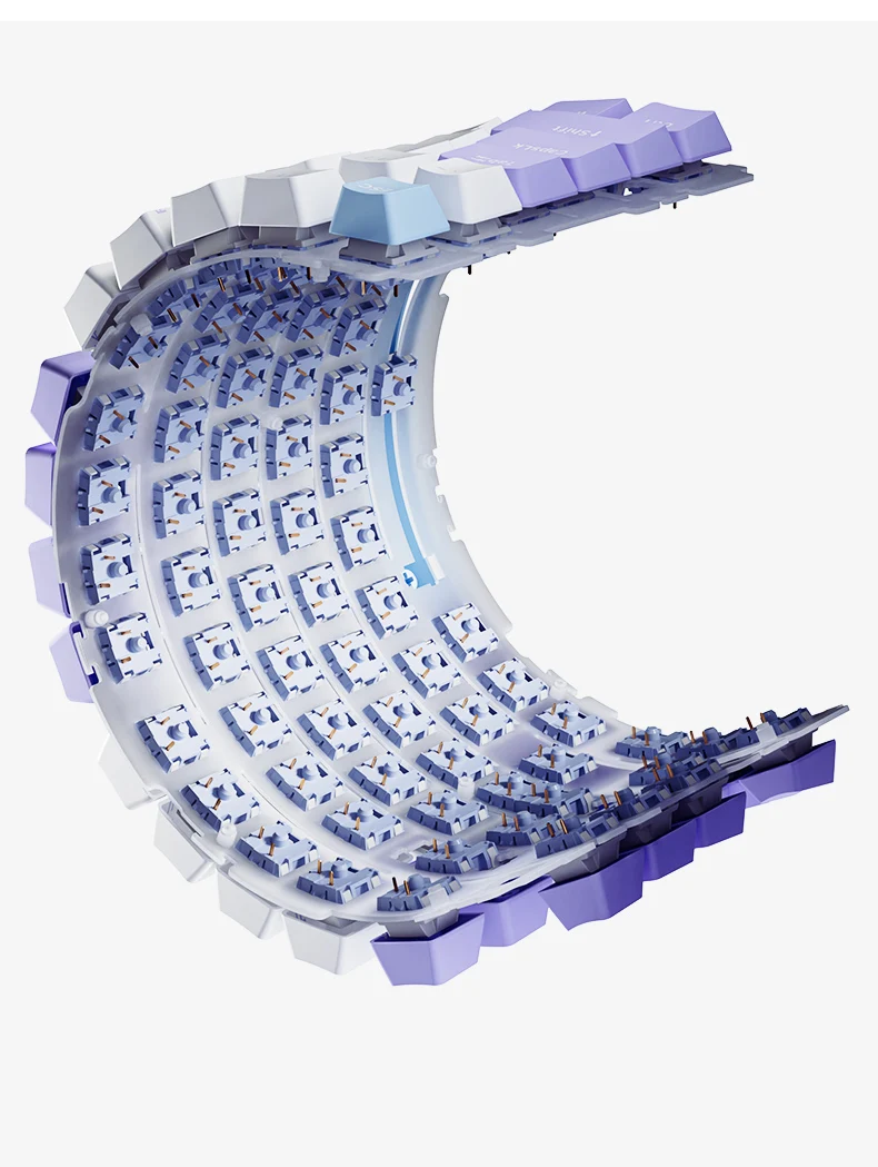 AJAZZ AK820 clavier de jeu mécanique filaire et sans fil 75% disposition compacte, commutateurs remplaçables à , connexion Tri, rétro-éclairage RVB