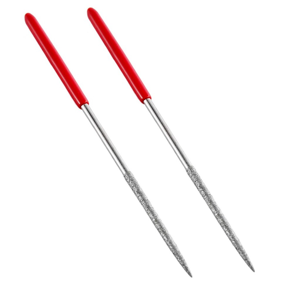 Diamond Model Small File, Flat File, Assorted File, 2 Pieces Of Red Handle 3 × 140 Round No. 5