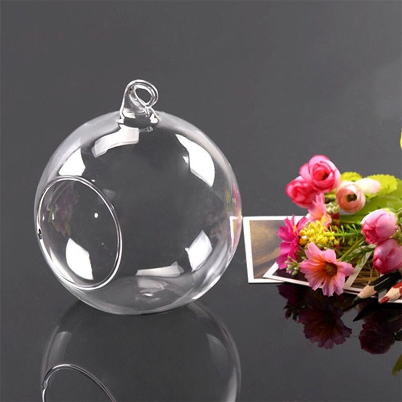 Bola colgante de cristal para decoración del hogar y la Oficina, florero para flores, plantas, terrario, contenedor, tp,