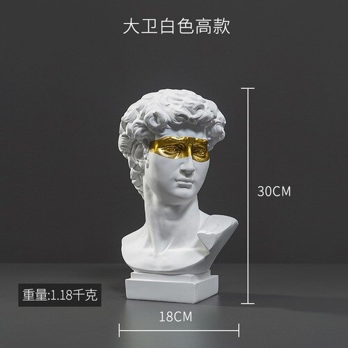 Nowoczesna imitacja gipsu żywica Dawid sztuka rzeźbiarska biust portret wenus statua figurki urządzanie salonu dekoracja wnętrz: B