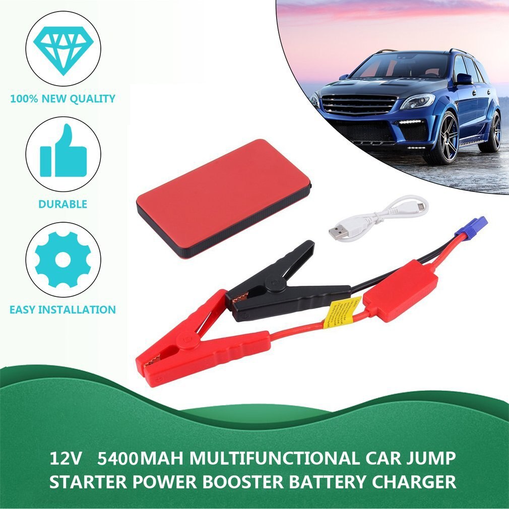 12v 5400 mah startladdare mini portabel multifunktionell bilstarter power booster batteriladdare nödstartsladdare
