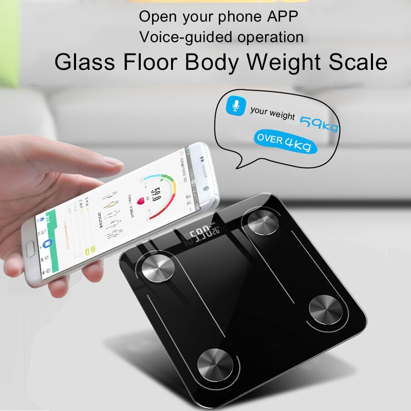 180Kg Top Digitale Elektronische Glas Persoonlijke Ultrasone Bluetooth Bmi Badkamer Body Weegschalen