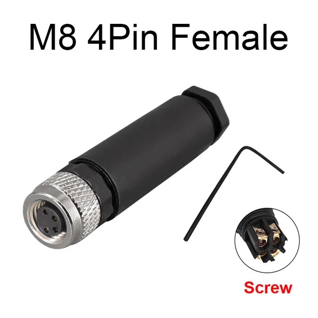 Cloweit M8 Sensor Stecker Wasserdicht männlich & weiblich Stecker Gerade Winkel Schraube Gewinde Kupplung 3Stift 4p Tafel montieren Flansch buchse: MULTI