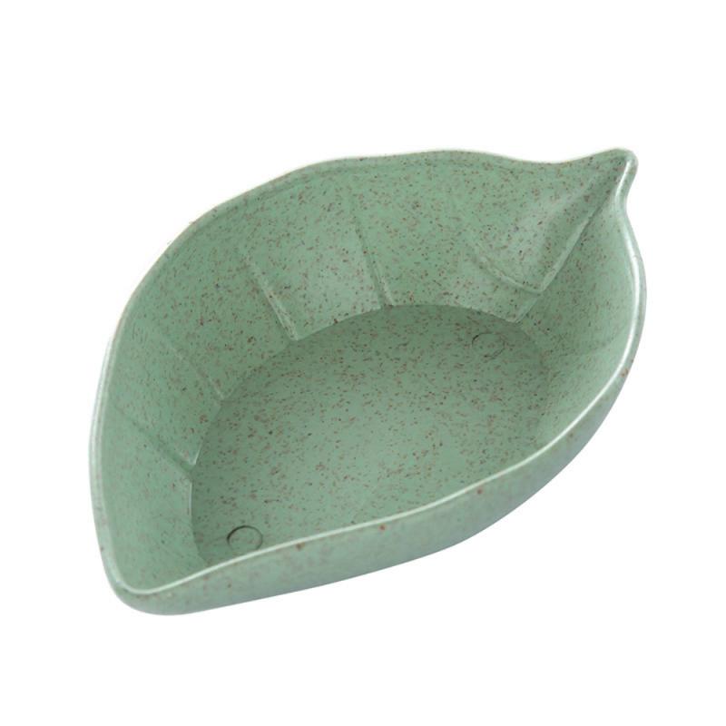 1PC multi-usages blé paille bol vinaigre assaisonnement solide soja plat Sauce sel Snack petite assiette cuisine fournitures: 01 Leaf Green