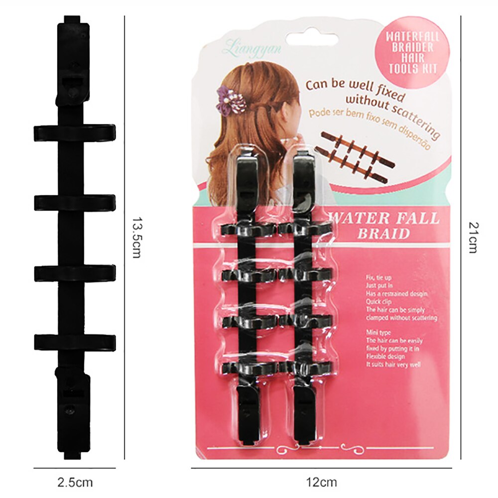 Vrouwen Mode Waterval Gevlochten Schepper Plastic Styling Tools Zwart Haar Vlecht Maker Styling Tool Haar Apparaat Duizendpoot Vlechten