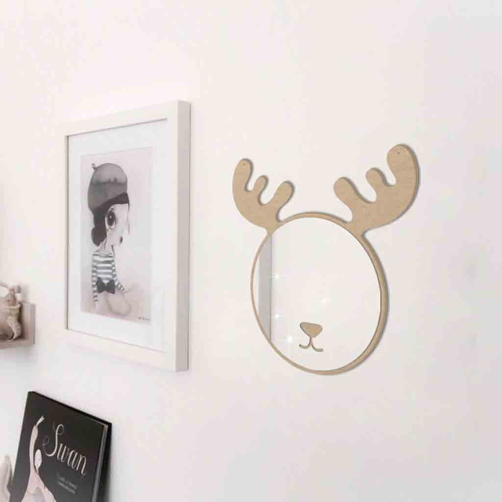 Nordic Acrylic Mirror Cartoon Wall Camera Props Kids Room Wall Decor Cartoon diy wooden mirror crafts Desktop decor mirror &26