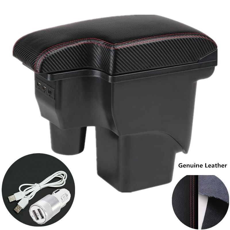 Voor Ford Focus 2 Armsteun Doos Voor Ford Focus 2 Mk2 Auto Armsteun Doos Auto Accessoires Nterior Retrofit Onderdelen Center opbergdoos Usb: Carbon Fibre R