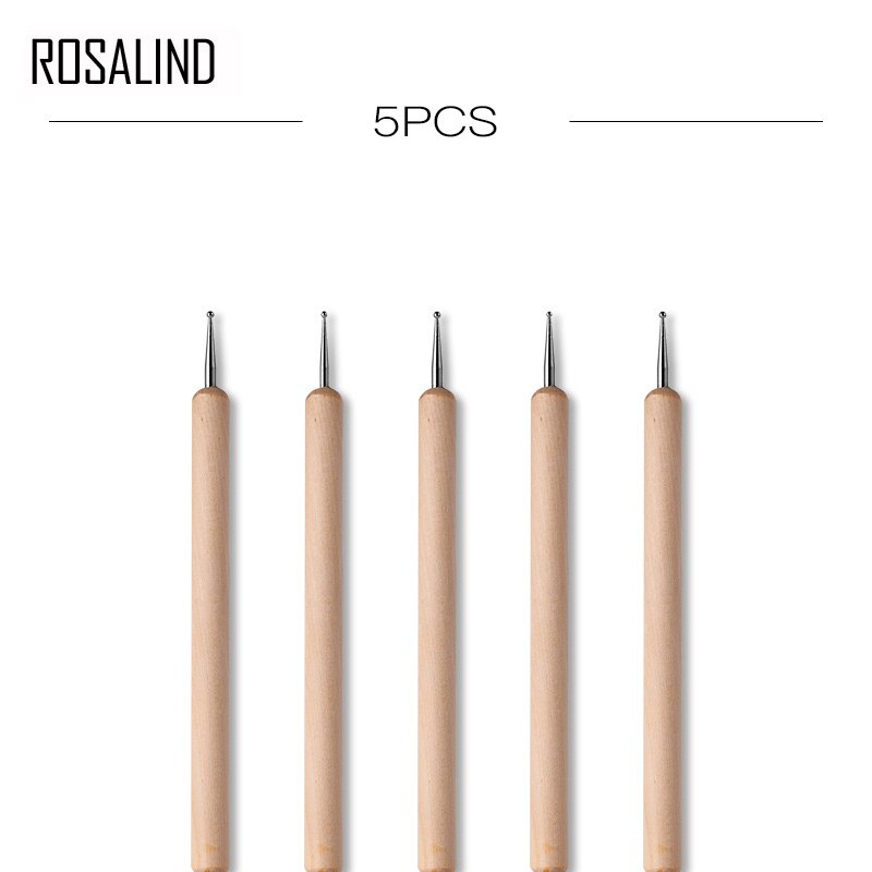 Rosalind neglebørste 20 stk/sæt neglebørster sæt prikker maling tegning neglekunst værktøj polish pensel pen negle manicure: N5016