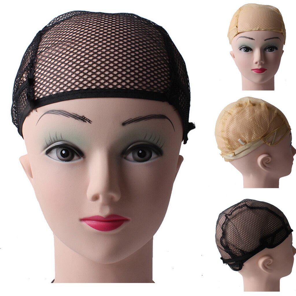 Bonnet de tissage pour perruque, doublure en maille extensible, respirant, Beige