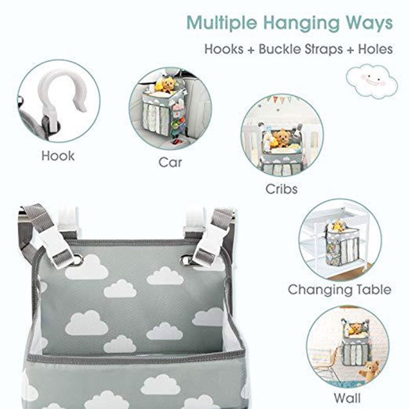 Große Kapazität Tragbare Baby Krippe Organizer Windel Tasche Baby Kindergarten Organizer Bett Hängenden Beutel Baby Wesentliche Wiege Lagerung Tasche