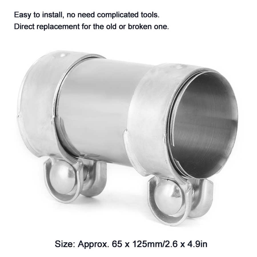 65 x 125mm Exhaust Pipe Clamp Connector Coupler 18101745427 Fit for 128i 323Ci 323i 325Ci Aluminum Exhaust Tube Adapter