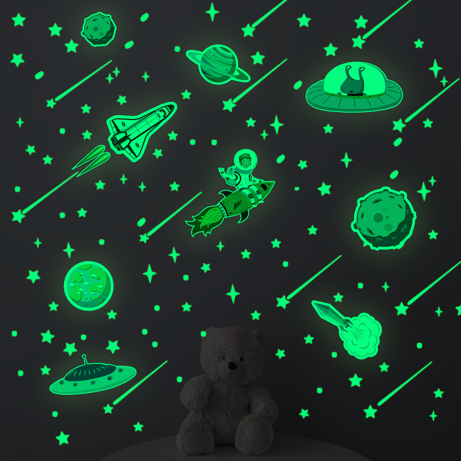 Cartoon Glow In The Dark Stickers Lichtgevende Eenhoorn 3d Muursticker Voor Kinderkamer Woonkamer Slaapkamer Decoratie Thuis Decals