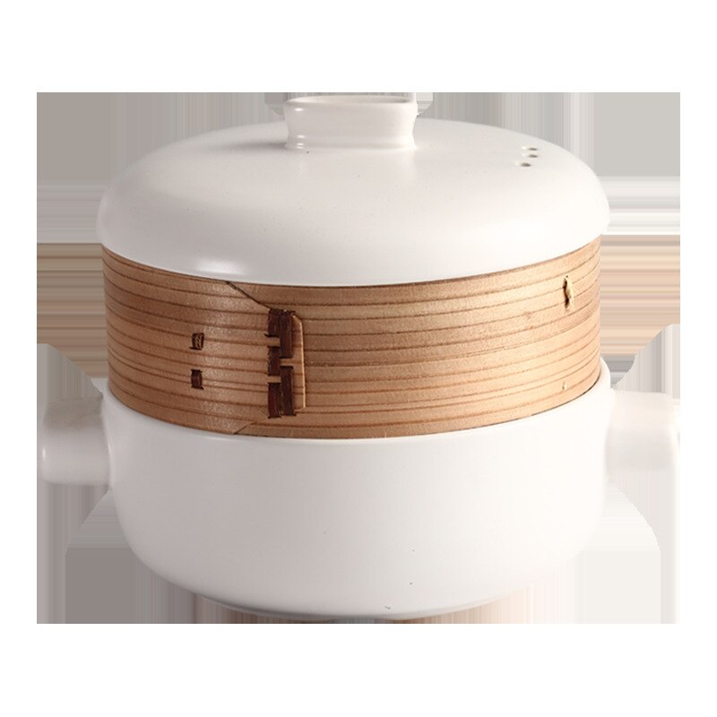 Japanese Style Steamer Casserole With Steamer Drawer Soup Pot Stew Pot Bamboo Multilayer Hotel Household Ceramic Casserole ZB182