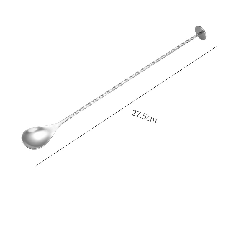 1pc Bar Cocktail Spoon Stainless Steel Cocktail Stirring Rod Spiral Shape Double Head Spoon Kitchen Bar Mixing Spoon Tools