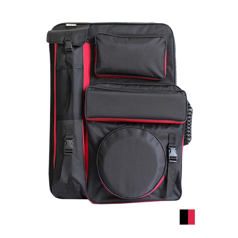 4K Grote Art Tas Voor Tekening Set Waterdichte Draagbare Art Kit Schetsblok Zak Voor Tekening Gereedschap Kunst Levert Voor kunstenaar 68x48cm: Black Red
