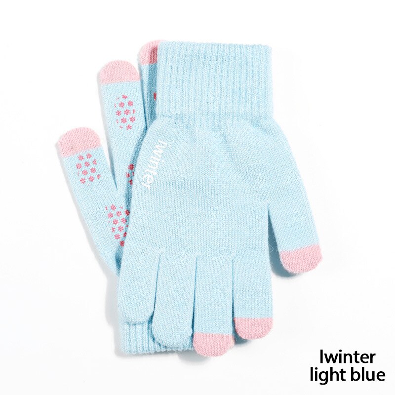 Gloves Kniteed Winter Gloves Screen Touch Gloves Women's Hand Wear Strong Friction Hand Warmers Thick Winter Glove: O