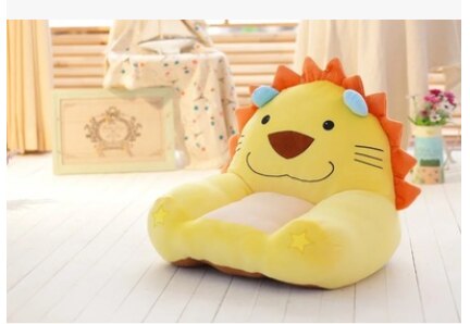 Tegneserie børns lille sofa plys legetøj tatami doven stol tilbage baby afføring 0-6 år gammel baby sæde sofa: Lysegul løve