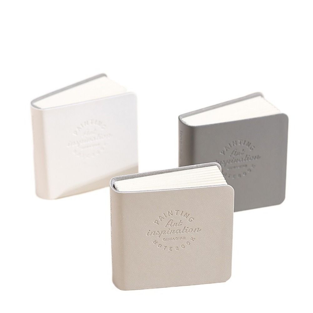 3 stuks dik tekenpapier, mini tekenboekje, compact schetsboekje met pu-leren omslag, ongelijnd blanco papier: Paars