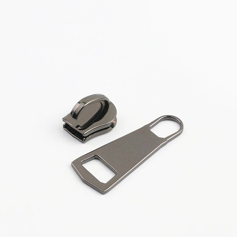 Deslizadores de cremallera de Metal, kit de reparación de cremalleras para chaqueta, extractor de bolsas de mano, BILLETERA, accesorios de costura, 5 piezas, 15 #: GunBlack-Zip Head