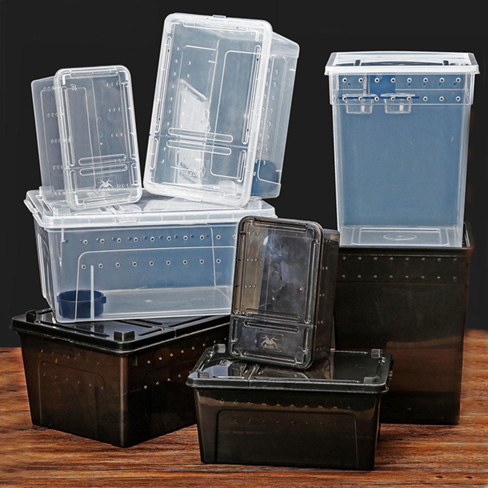 Reptilian Feeding Box Escape-proof Transparent Spider Horn Frog Turtle Snake Breeding Container