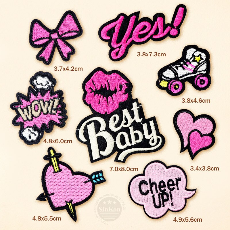 8 Stks/partij Beste Baby Cheer Up Doek Badge Patch Geborduurde Applique Naaien Kleding Stickers Kleding Kledingstuk Accessoires