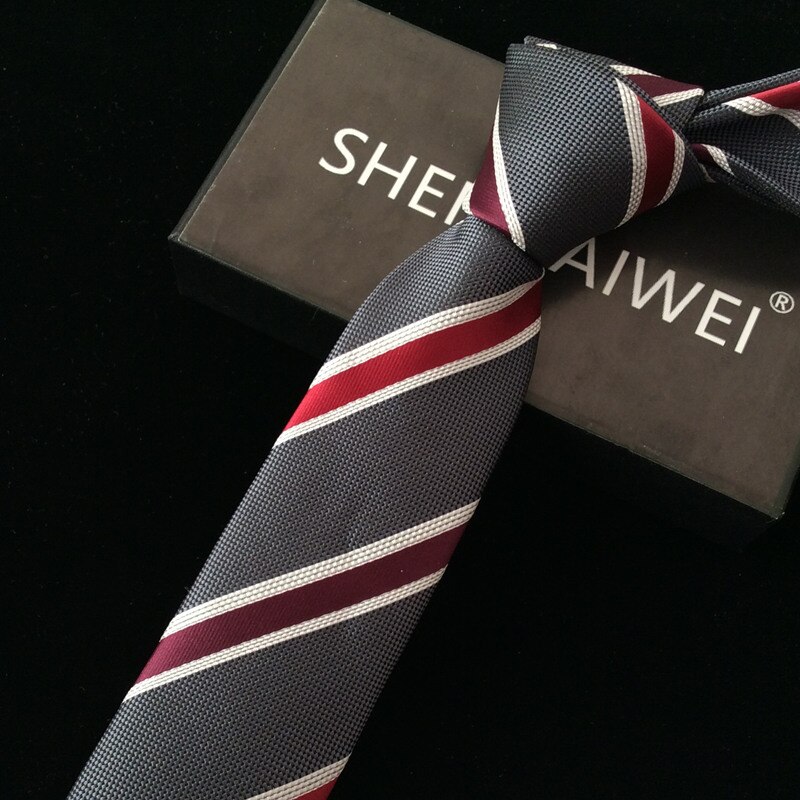 Neue 6CM Roten Streifen Hals Binden Hochzeit Blumen- Gravata Schlank Krawatten Für Männer Krawatten Punkt Mann zubehör: 1