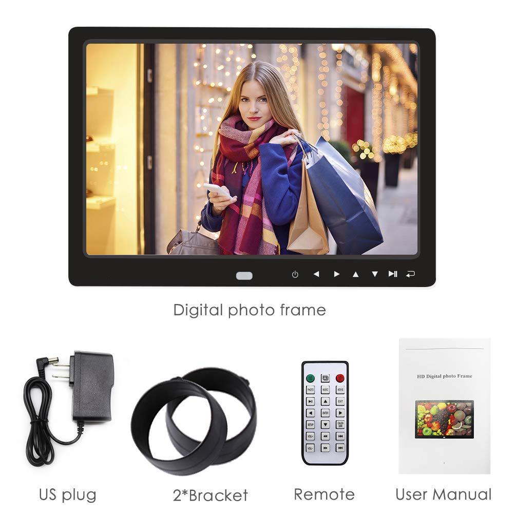 Eastvita 12 tommer 1080p hd digital fotoramme & fjernbetjeningsunderstøttelse 32g sd & usb til billeder og videoer digital fotoramme  r20