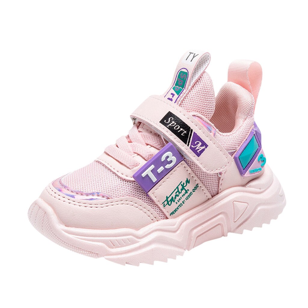 Baby Girls Boys Shoes Kids Mesh Sports Casual Sneakers Toddler Casual Outdoor Sneakers Breathable Shoes: Pink / 8.5