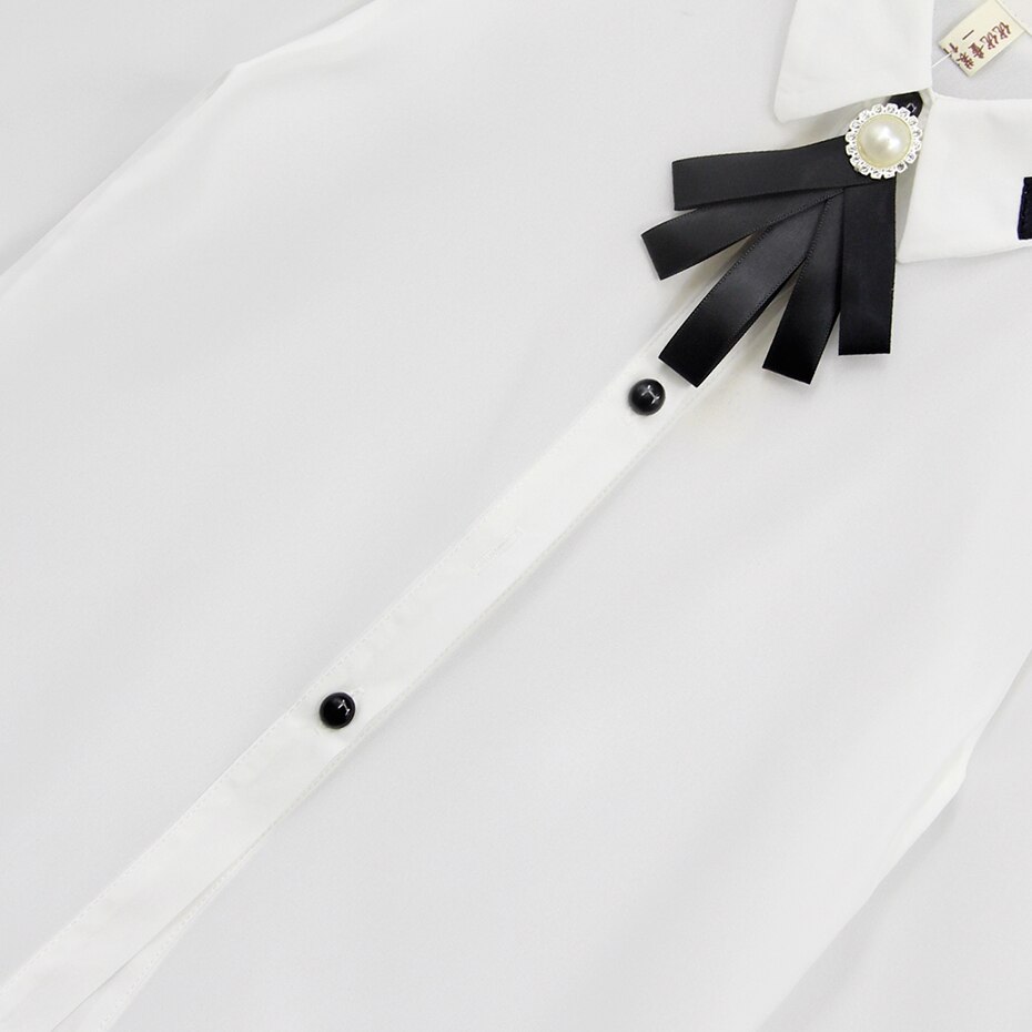 White Blouses For Girls Bow Girl Blouse Patchwork Kids Blouse For Girls Teenage Clothes For School For Girls 6 8 10 12 14