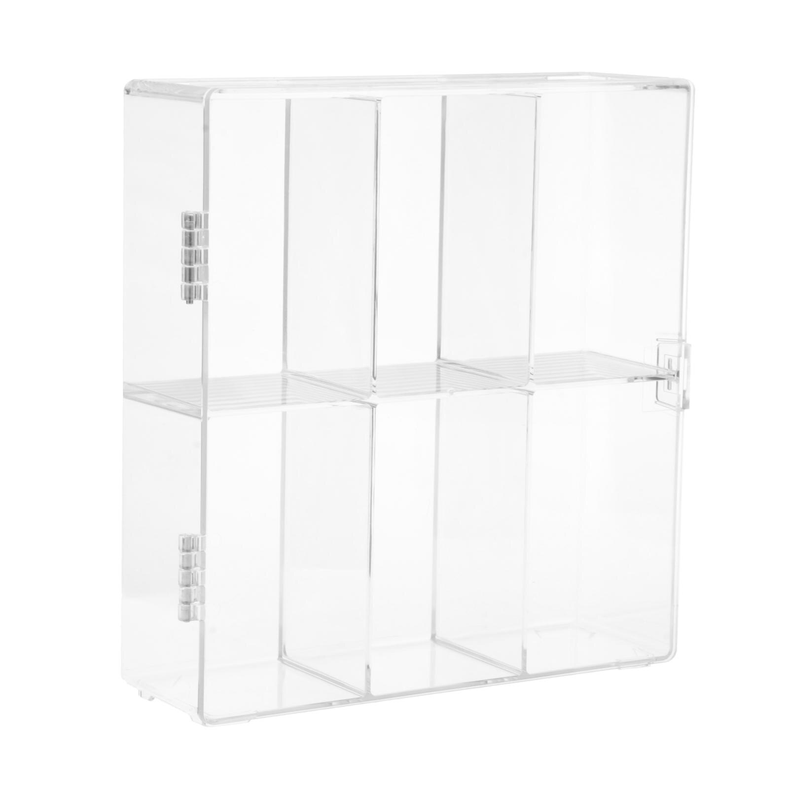 Acrylic Display Rack Multi-Layer Dustproof 6 Shelves Vertical Protector for Home Bedroom Blind Box Doll Model Miniatures