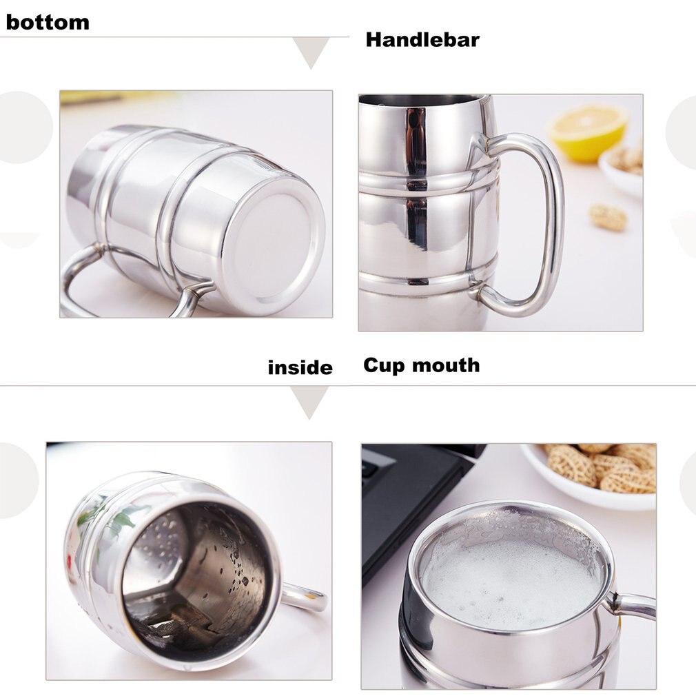 300/430ml Stainless Steel Coffee Mug Beer Cup Double Wall Thermo Mug Wine Tumbler Travel Mugs for Tea Coffe Cup