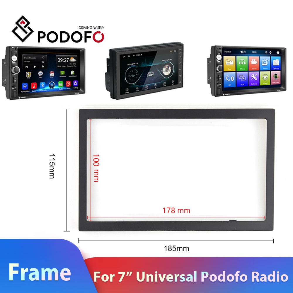 Podofo 2 Din Car radio Frame for 7inch Car Multimedia Player Universal frame for 7inch Nissian Toyota autoradio 2 din car frame