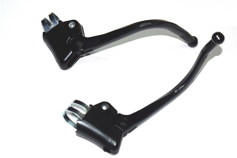Palanca de freno de bicicleta  dc139, manillar de carretera, palanca de freno de barra doblada, negro/plata, bicicleta urbana retro, piñón fijo, pieza de manija de freno: Negro