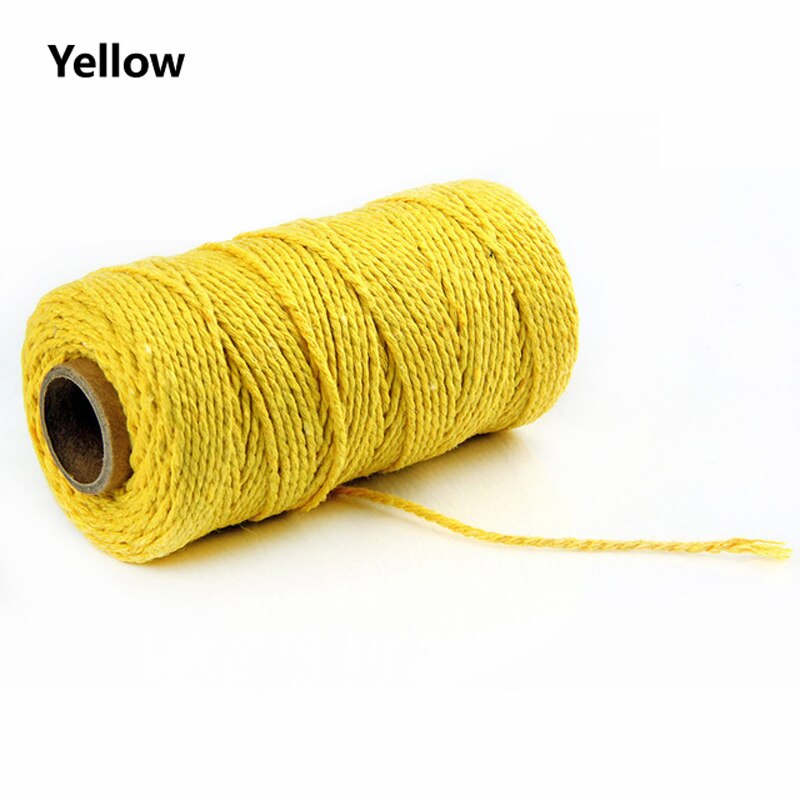 100 Yards 2mm Braided Cotton Cords Twisted Macrame Hand Knitted Cord for Handmade Sewing Thread DIY Craft Decoration Supplies
