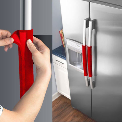 Official 2 PCS Kitchen Appliance Handle Cover Decor Smudges Door Refrigerator Fridge Oven