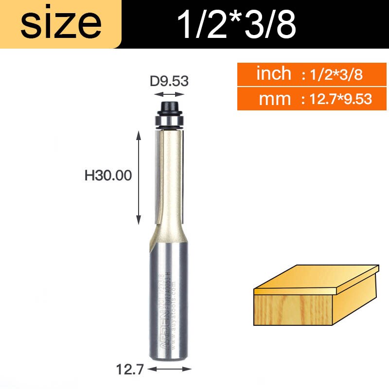 Arden Flush Trim Router Bits for Wood 1/2 1/4 Shank Woodworking Tools Trimming Cutters with Bearing Endmill Milling Cutter: X01307