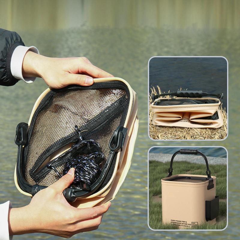 Portable fishing bucket, foldable fish bait bucket, eva water tank, 8l/14l fishing tackle, live fish box, water bag for camp fishing