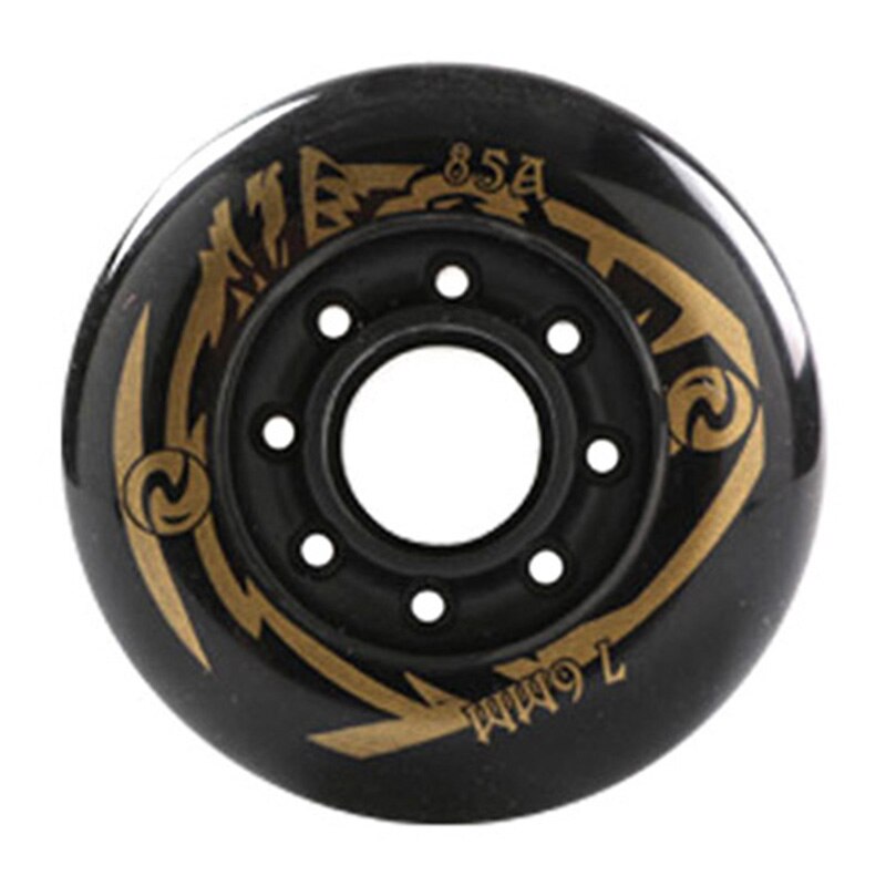 8 sztuk/zestaw 85A rolki kółka robić deskorolki szczotka ulica wysoka elastyczna odporna na zużycie hamulec proste koło pasowe płaskie koło kwiatowe 72mm/76mm/80mm: 8szt złoty 80mm