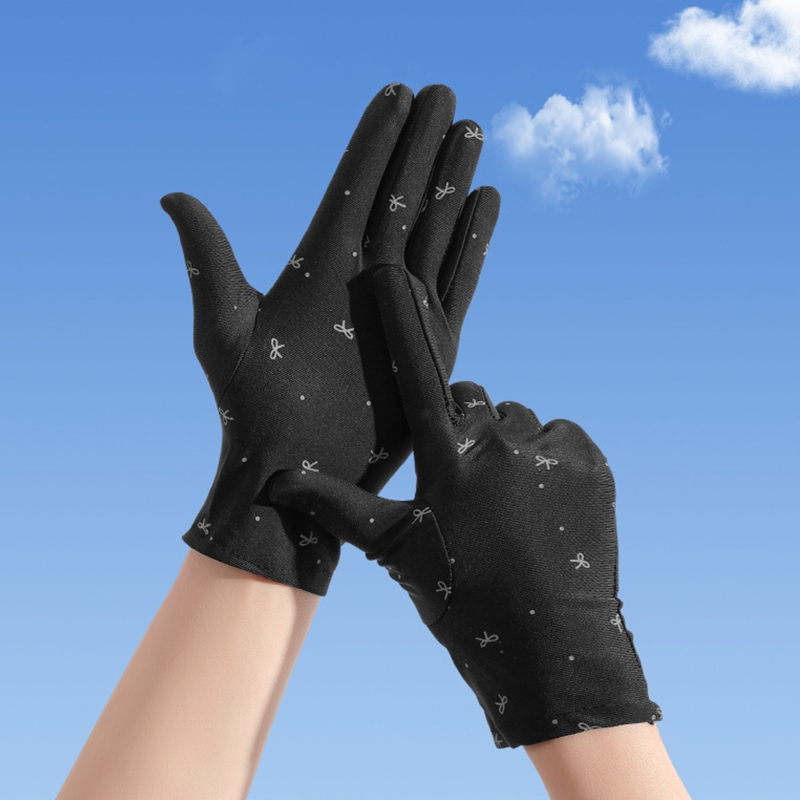 1 Pair Sunscreen Gloves Female Women's Short Spring Summer Cyclist Mittens Breathable Elastic Sun Protection Gloves