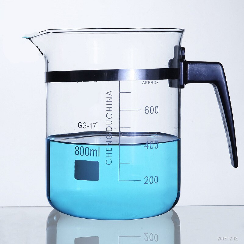Multiple Plastic handle Beaker Chemistry Laboratory Borosilicate Glass