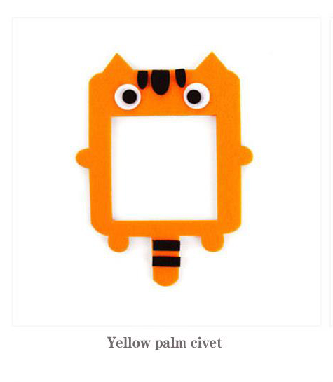 Słodki kreskówka filc dziurawy-na zewnątrz przełączanie naklejki kreatywna dekoracja domu kreskówka ścienna naklejki umieszczone filcowe puste gniazdo przełącznika: pomarańczowy